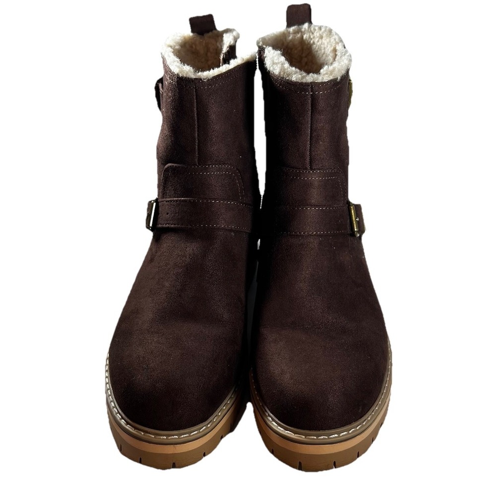 Super Cush Paisley Sherpa Lined Hiker Womens Sz 9M Comfort Dual Buckle Maurice's